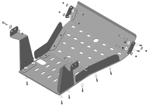 Усиленная защита Motodor Радиатора, Двигателя. 6 мм, Сталь. для FAW J6 2013-н.в. арт.23907