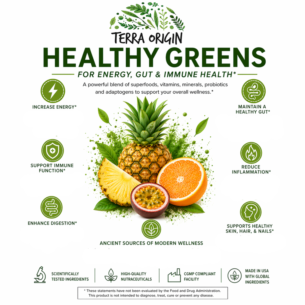 Terra Origin, Healthy Greens, тропическая маракуйя, 15 пакетиков On the Go, 10,65 г (0,38 унции) каждый