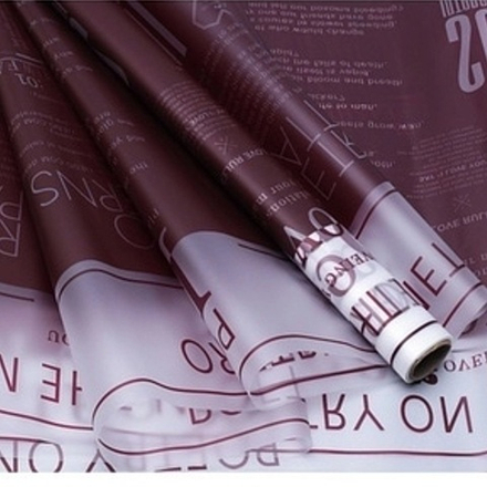Пленка матовая "Газета" 60см*10м БОРДО