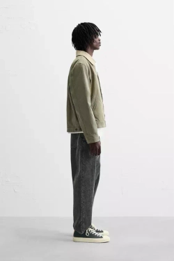 ZARA ВЕЛЬВЕТОВЫЕ БРЮКИ CARROT FIT, ТЕМНО-СЕРЫЙ