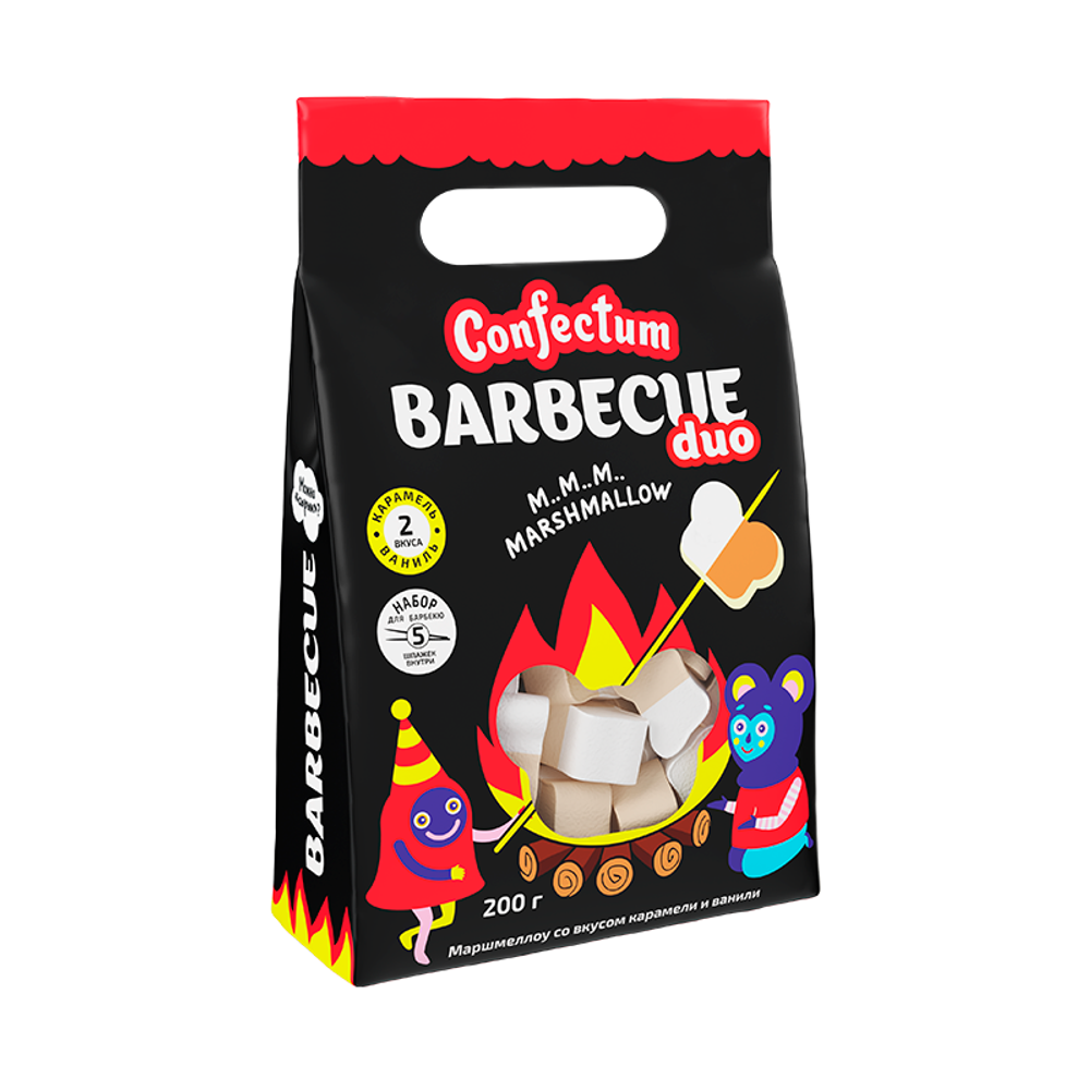 Маршмеллоу «Сonfectum Barbecue Duo» со вкусом карамели и ванили, 200гр х 10шт