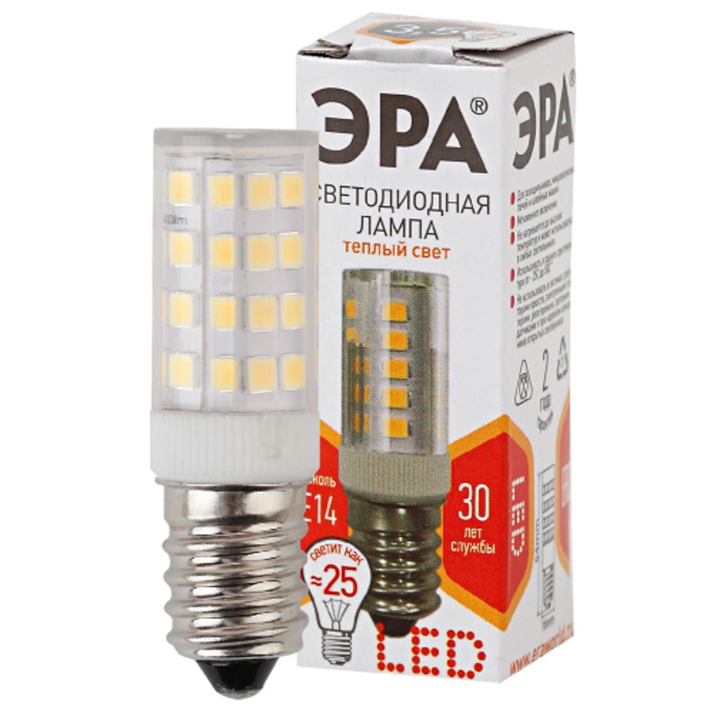 Лампа светодиодная ЭРА STD LED T25-3,5W-CORN-827-E14 3,5Вт теплый белый свет Е14 | Лампы cветодиодные для бытовой техники