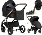 Детская коляска Tutis Leo 3 Plus 4 в 1 с автокреслом Beno Black и базой 1582201 Black