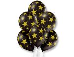 Шар (14"/36 см) Шелкография металлик, Звезды золот-090 25 шт.