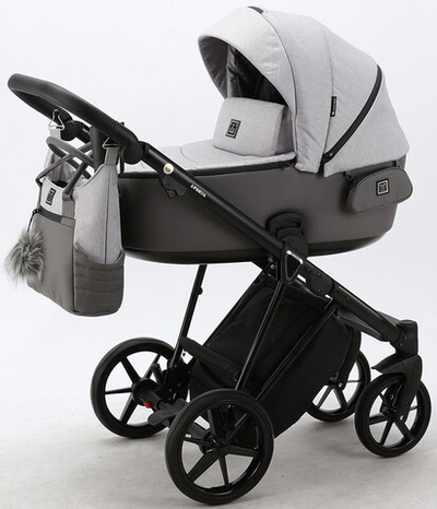 Детская коляска Adamex Porto 2 в 1 PO-PS79 (СВ.СЕР+СЕР.КОЖА)