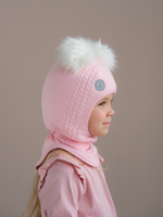 Шлем зимний вязаный (Розовое облачко) ЗУМ-ЗУМ