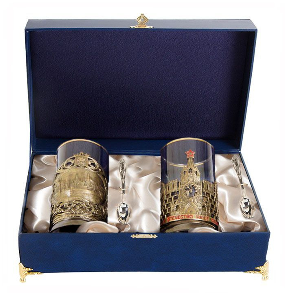 Чайная Пара "Москва+Славься Отечество!"  в шкатулке