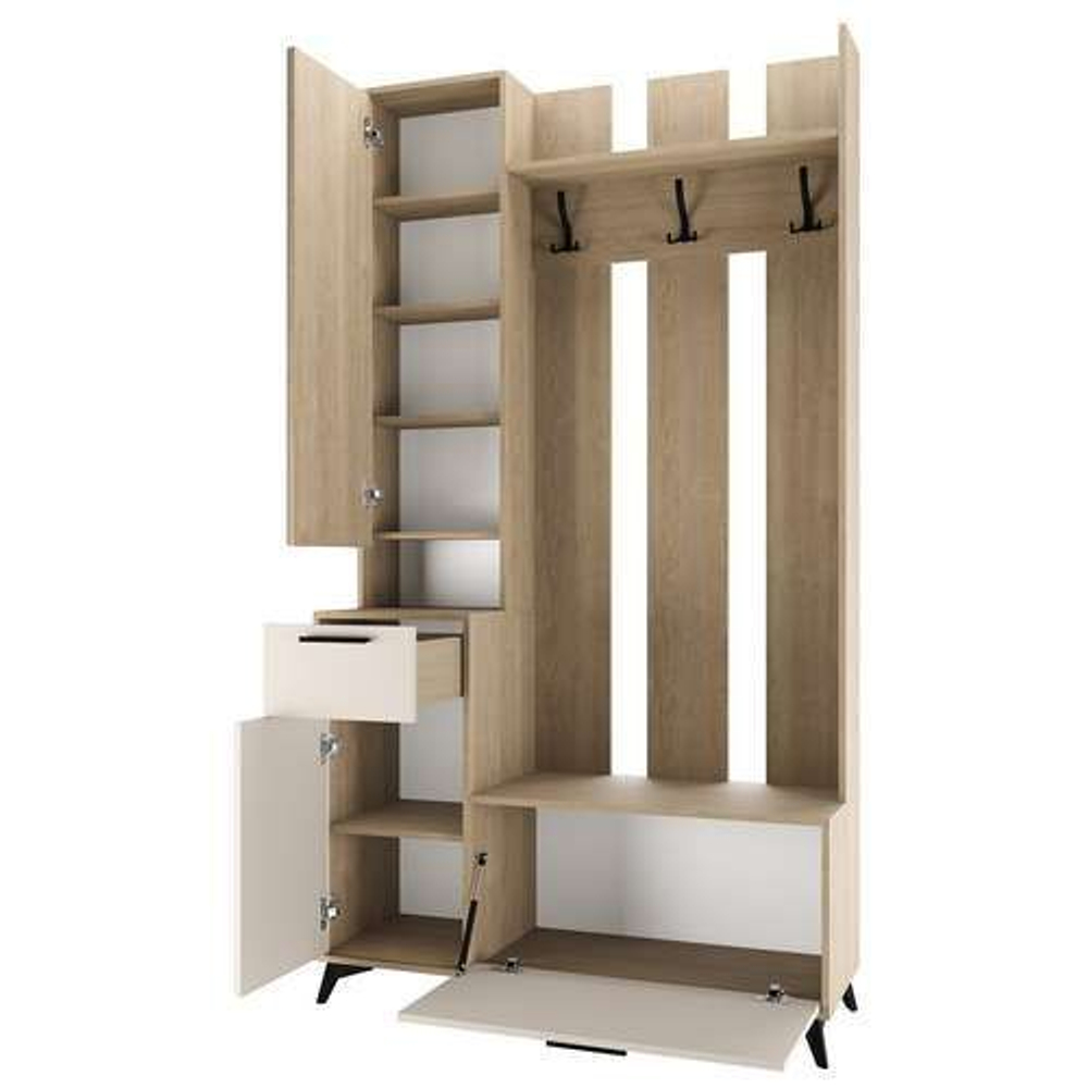 Прихожая с зеркалом комплект мебели Сатин 280х41,1х220 см