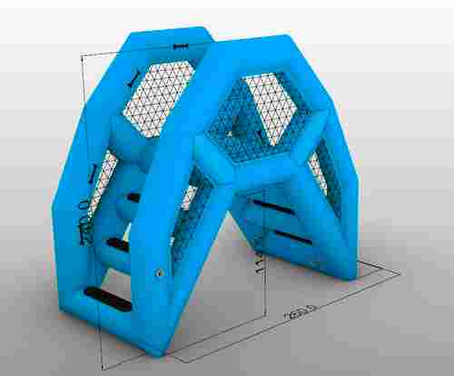 Надувная мини-лестница для бассейна из ПВХ, синий, 2,6*1,4*2,4 м