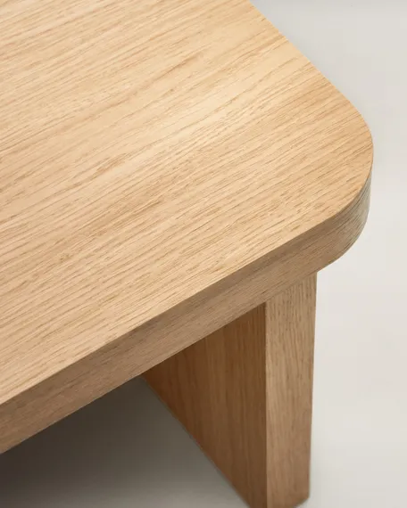 Oaq Журнальный столик из дубового шпона с натуральной отделкой 82 x 60 см