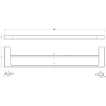 Полотенцедержатель Cezares Slider SLIDER-THD-60-GM двойной Оружейная сталь