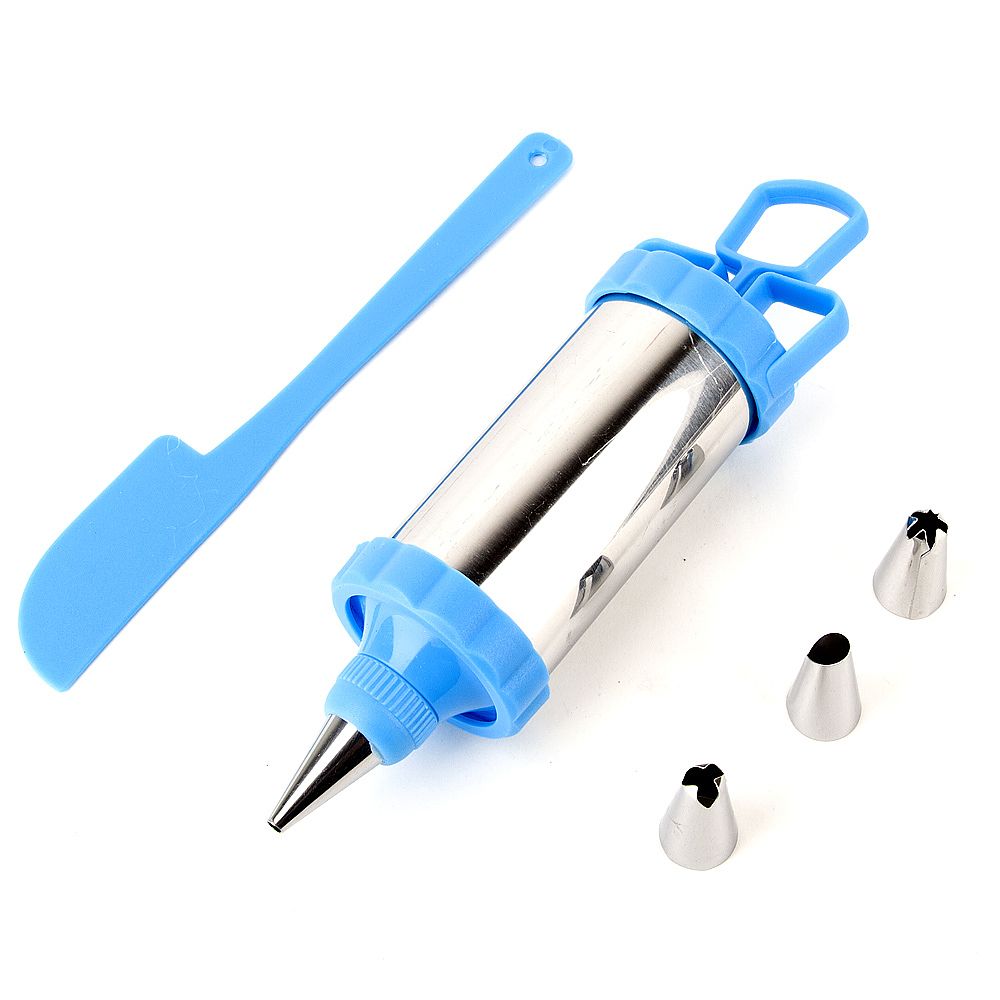 Набор для кондитера (шприц кондитерский и 4 насадки) 20*5*5см. (в ассортименте)