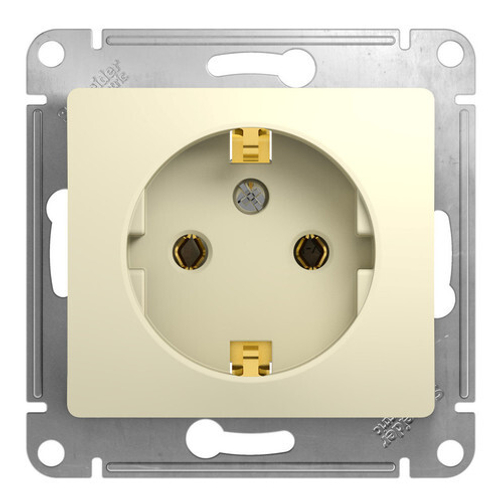 Розетка 1-м с заземл. СП бежевый GSL000243