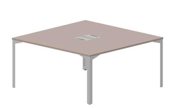 Составной стол на 2 рабочих места 158х156,6х75см (2 металлических  аутлета)