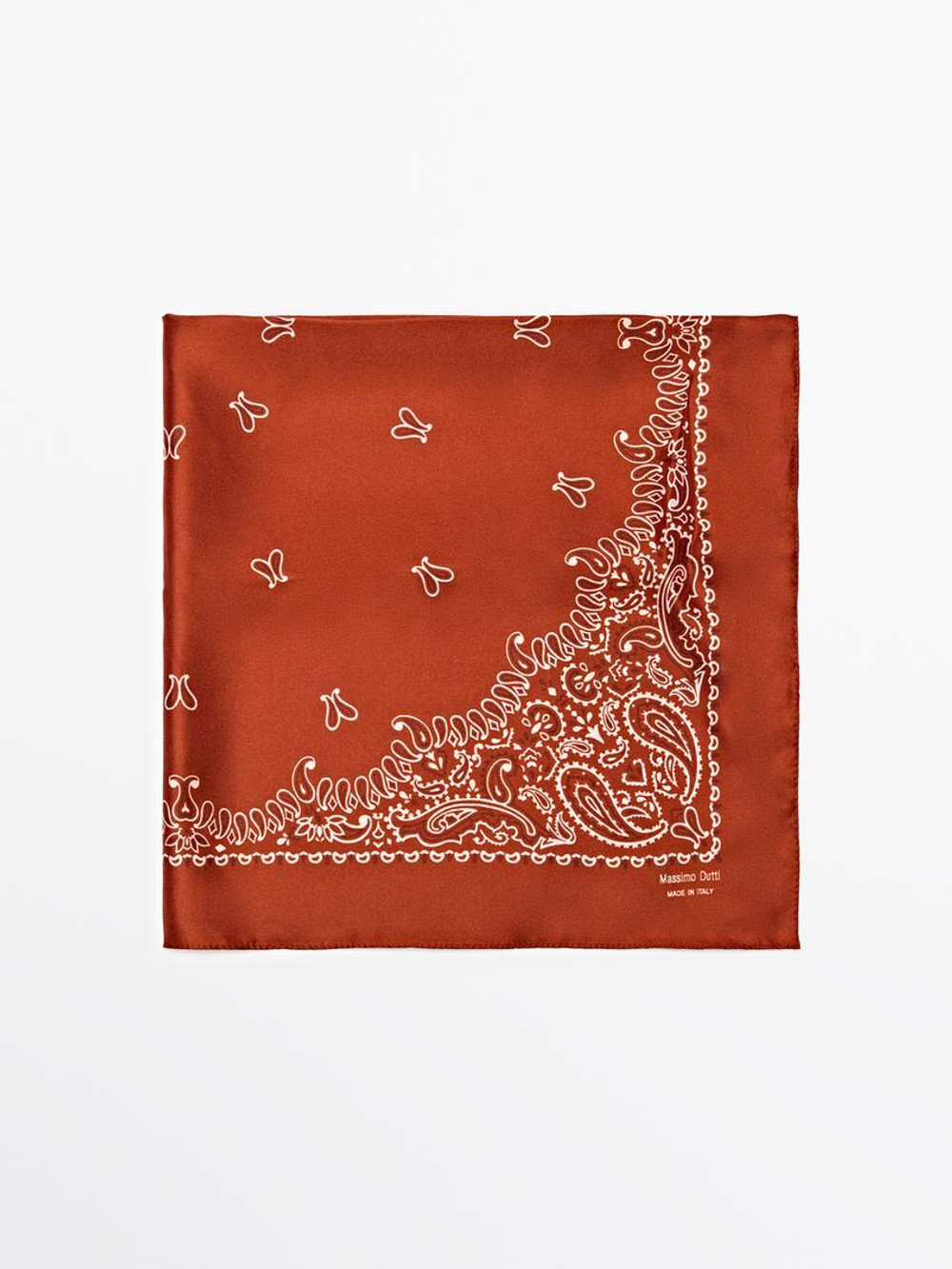 Massimo Dutti Бандана из 100% шелка, терракотовый