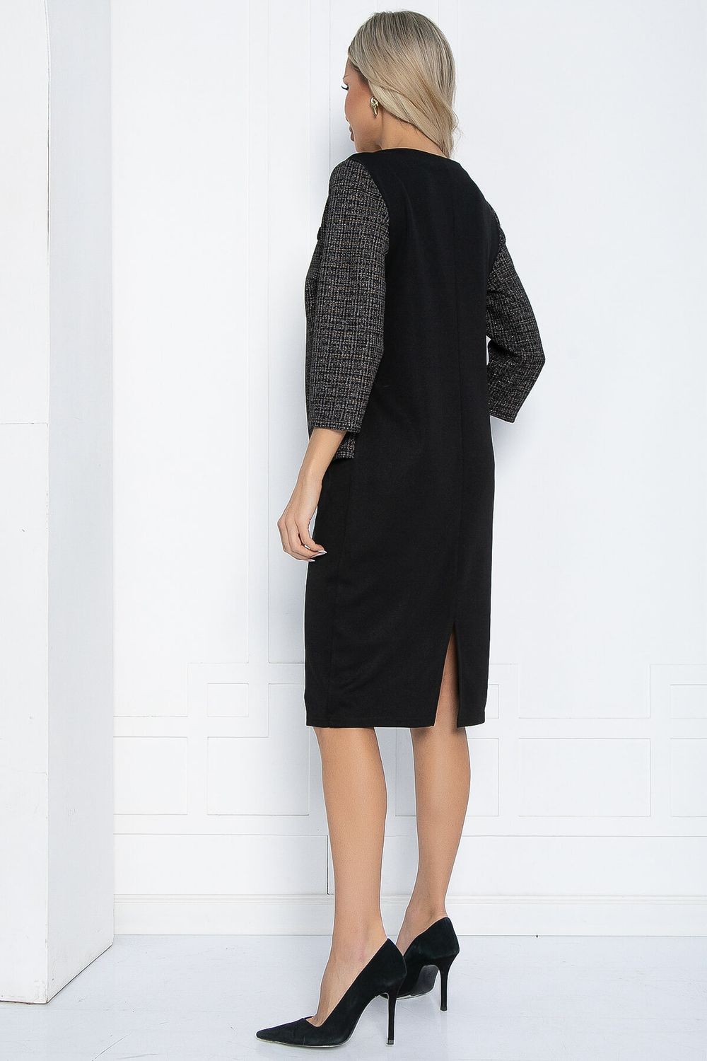 Платье Грэйс НЬЮ (черно-бежевое) П12375-18 LT Collection