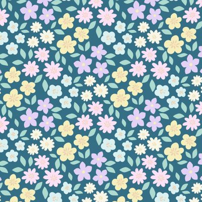 Весенние пастельные цветы на зеленом фоне