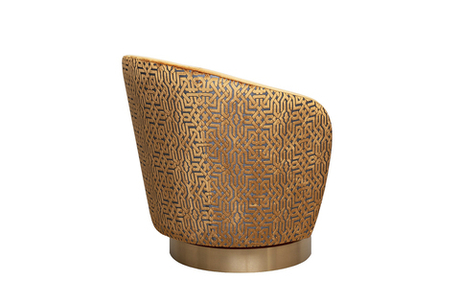 Кресло вращающееся 76х76х76см Garda Decor Napoli Velv Orang+Latt Orang