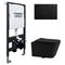 Комплект подвесной унитаз ABBER Rechteck AC1201MB черный матовый с инсталляцией AC0105 и кнопкой AC0121MB черный матовый