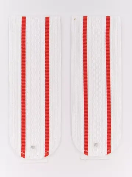 Погоны МВД белые 2 красных просвета пластик (Цена договорная)