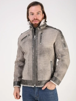 Дубленка натуральная куртка зимняя авиатор пилот