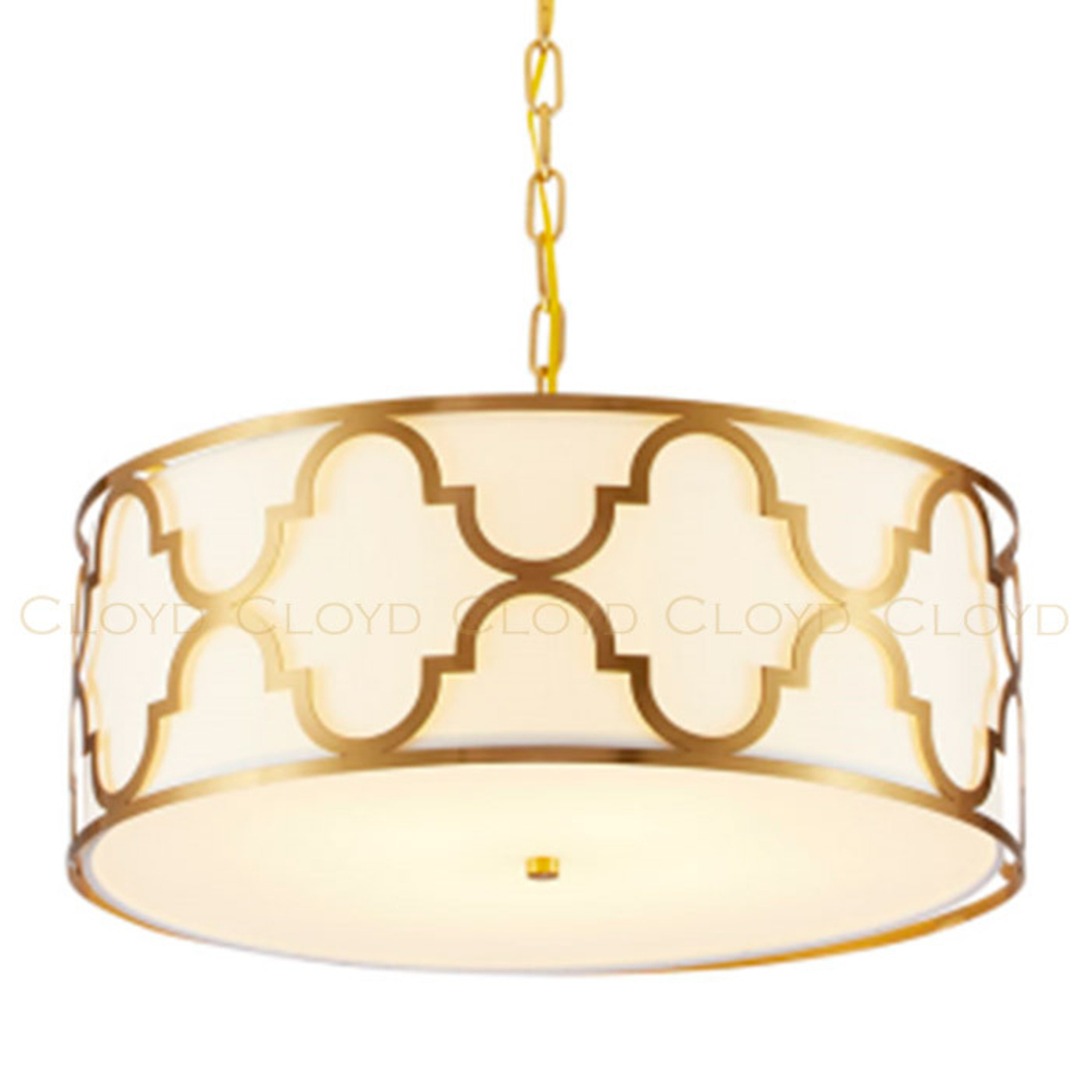 Люстра Cloyd BAXT C4 / бел. абажур - Ø50 см - латунь (арт.11127)