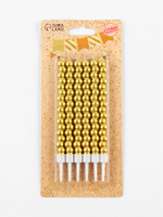 Свечи для торта "Жемчужины" золото с держателями (6 шт/уп.)