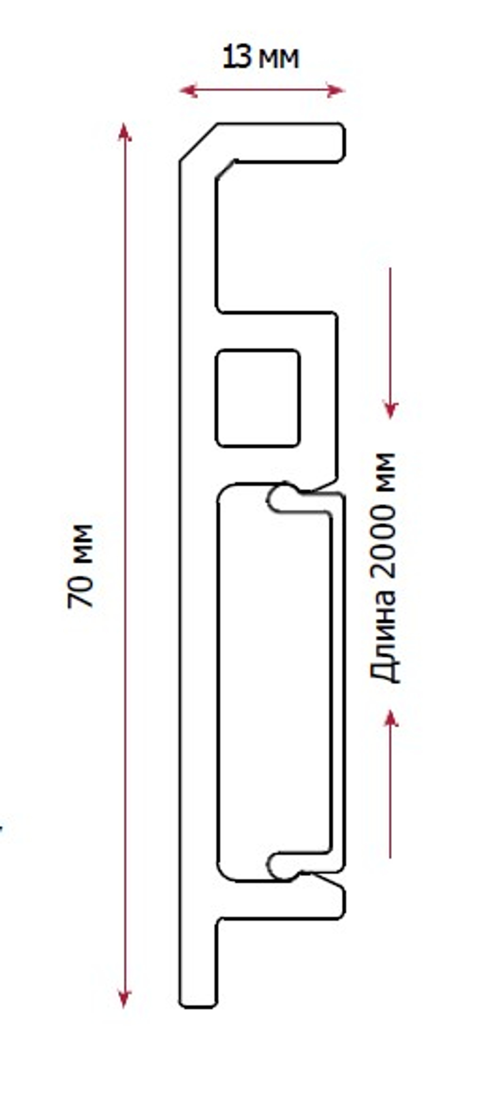 Плинтус из вспененного ПВХ Aberhof Luxe 1690 Дуб Моргана 70х13х2000 мм
