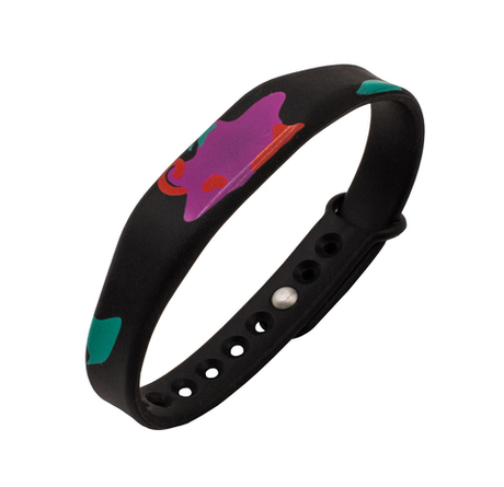 Силиконовый RFID браслет доступа MIFARE “PAINT” ЧЕРНЫЙ, с застежкой