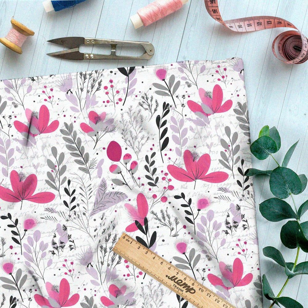 Ткань премиум мембрана цветочный фреско