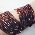 Гранат Малайя, спессартин, пироп, рондель, огранка, р-р 4.9мм, цена за нить 19 см