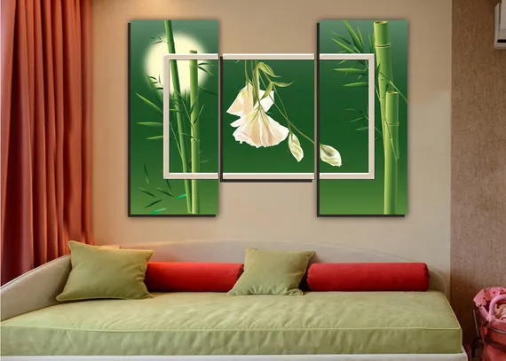 Модульная картина "Бамбук триптих"