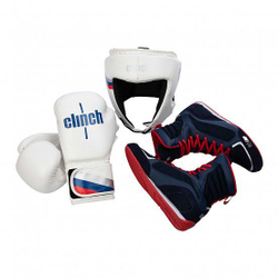 Перчатки боксерские Clinch Olimp бело-синие C111