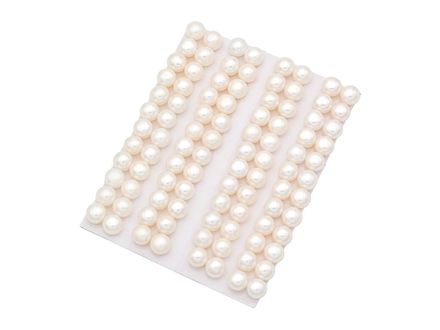 Жемчуг. Кабошон 7мм, белый, (за пару)
