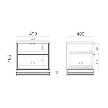 Прикроватная тумба TIMELESS TLD009 на цоколе