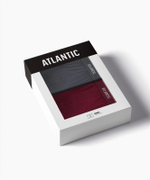 Мужские трусы шорты Atlantic, набор из 2 шт., хлопок, графитовые + каберне, 2RMH-011