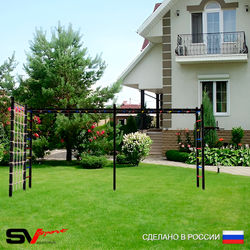 Уличная шведская стенка Sv Sport рукоход х 2 с комплектом турник прямой У54544 (Брусья/Сетка)