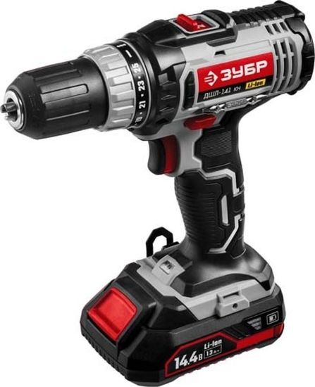 Дрель-шуруповерт в кейсе,ЗУБР  ДШЛ-141 К