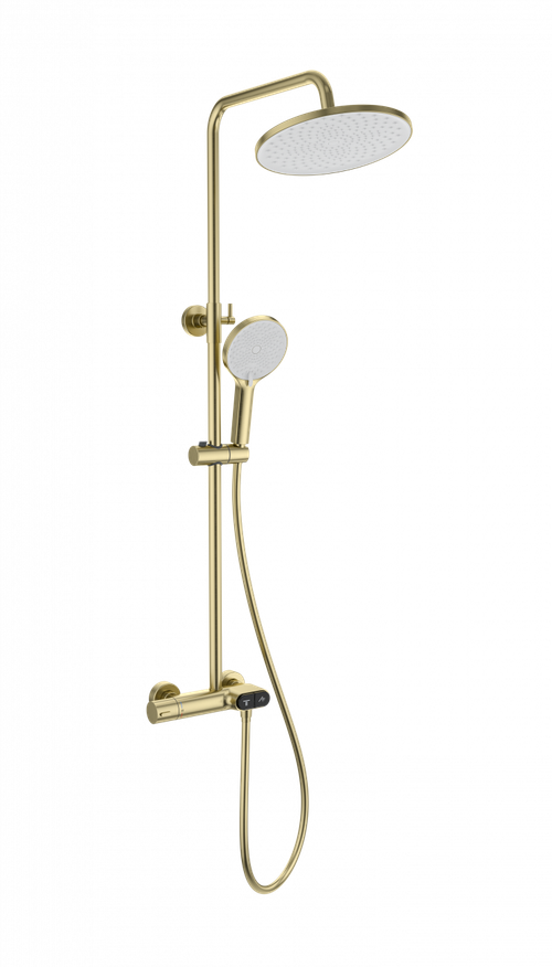 Душевая система с термостатом WONZON & WOGHAND MUSE Corno, Брашированное золото (WW-B2091-A-BG)