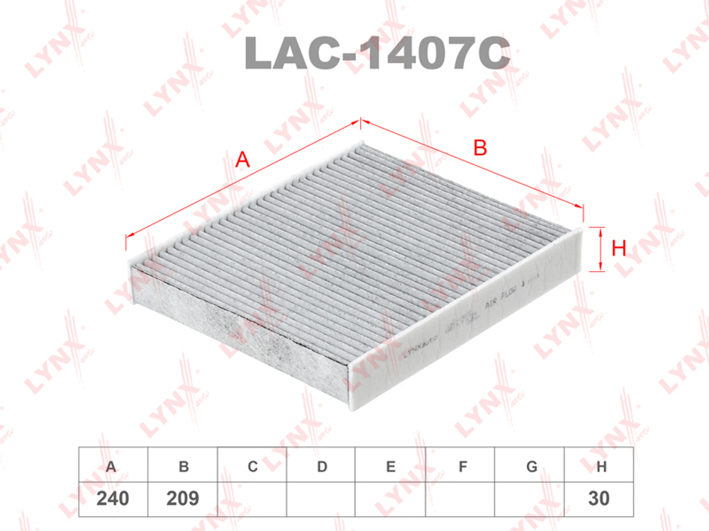 LAC-1407 C  LYNX    Фильтр салонный