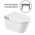Унитаз подвесной с биде и инсталляцией Abber Bequem AC1120S-AC0101P2 белый, с крышкой микролифт