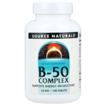Source Naturals, комплекс витаминов группы B50, 50 мг, 100 таблеток