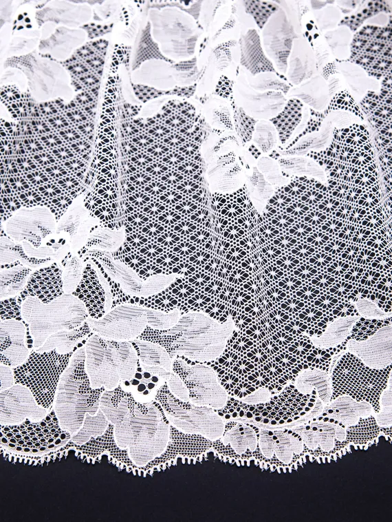 03-259 ОПТ Кружево эластичное 22 см, цветы/ромбик, айвори 004