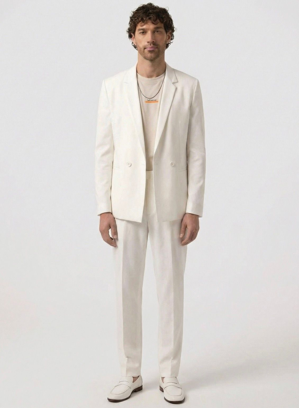 Мужской костюм оверсайз (белый) А61