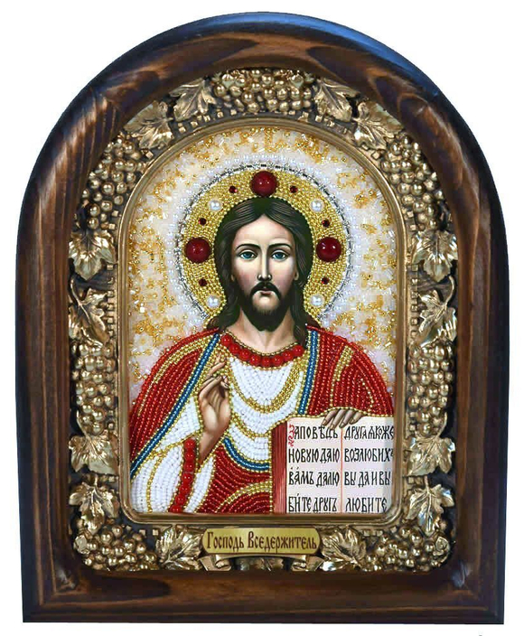 Икона Господь Вседержитель бисер