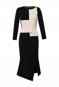 Платье футляр с двойной баской 09-19FW