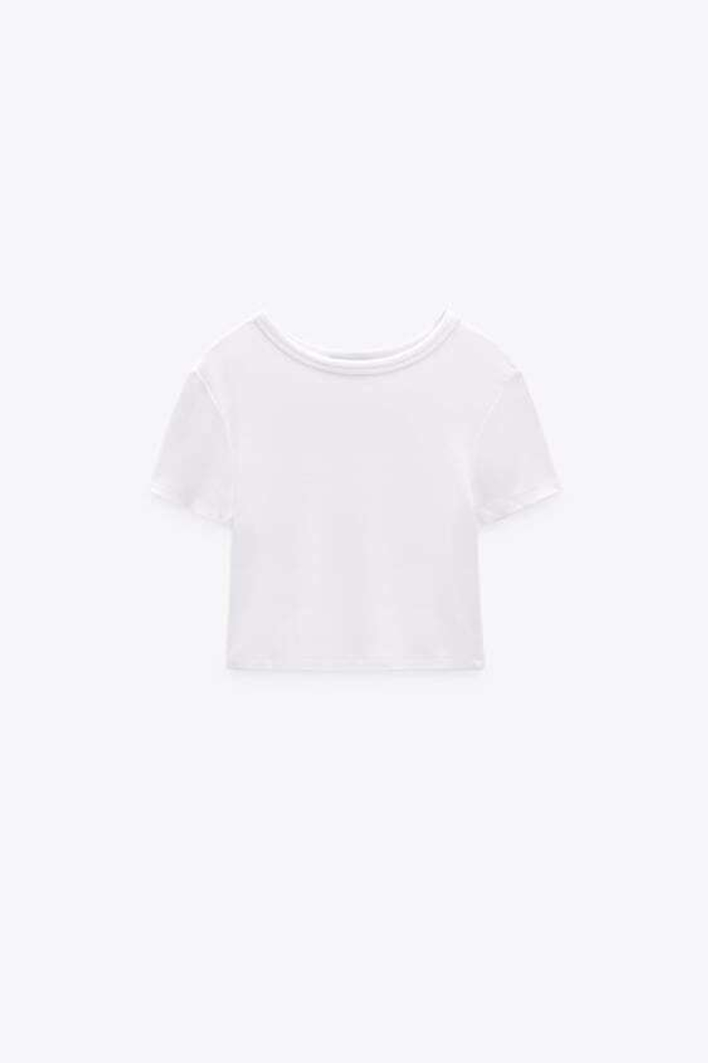 ZARA КРОП-ТОП, БЕЛЫЙ