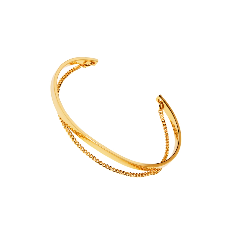 Браслет Незавершенный Золотой с Цепью