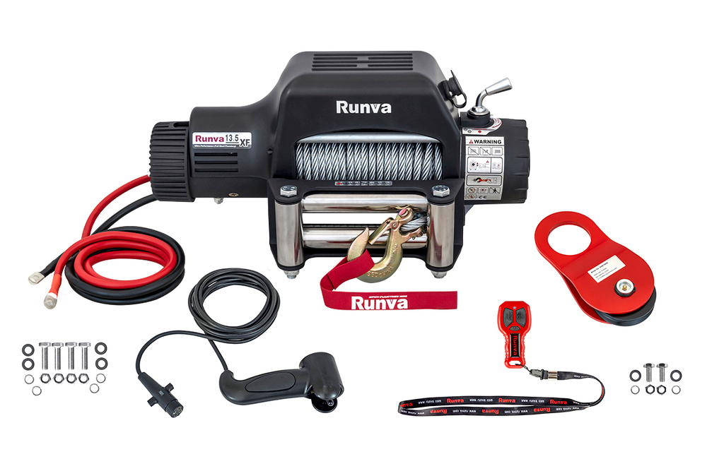 Лебёдка автомобильная электрическая 12V Runva 13500 lbs 6136 кг стальной трос