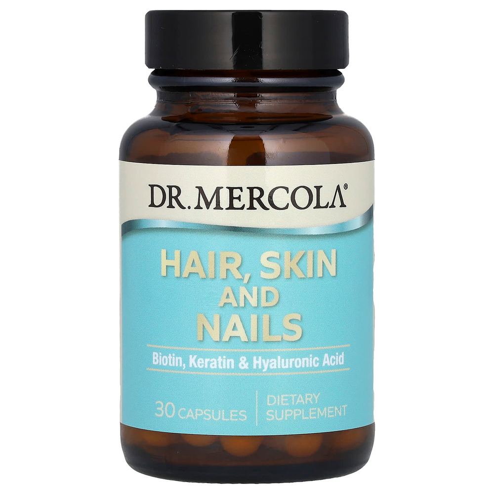 Dr. Mercola, волосы, кожа и ногти, 30 капсул